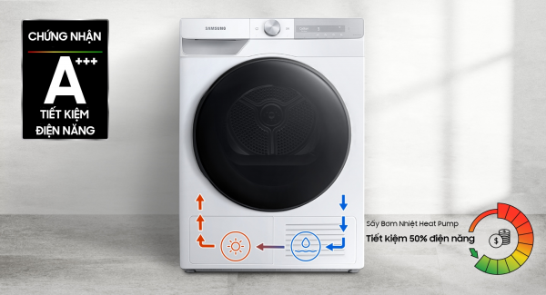 Máy sấy thông minh Samsung AI Heatpump 9kg DV90T7240BH